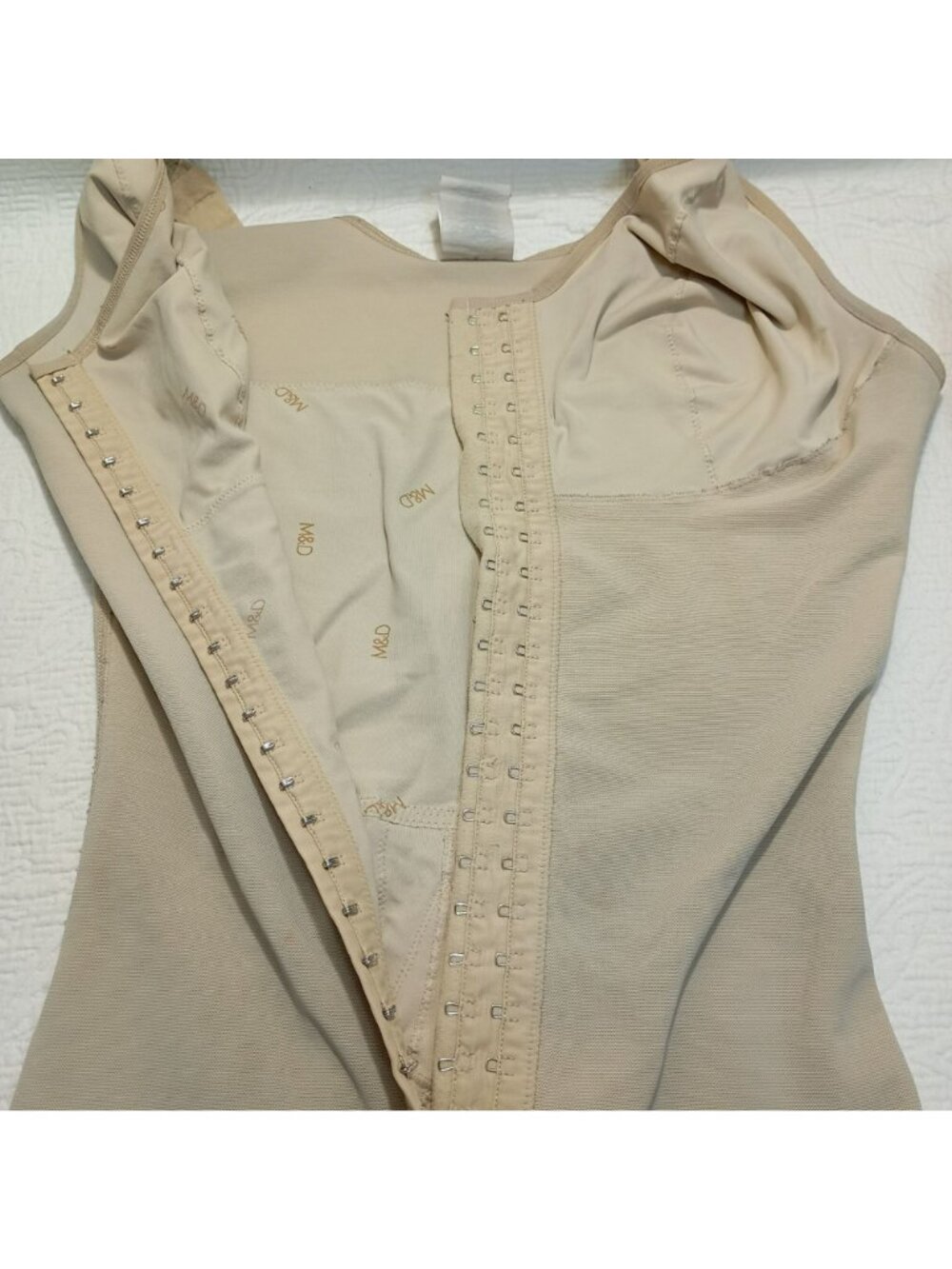 M&D Womens Beige Full-Body Shapewear With Hook & Eye Closure Size 2XL - Picture 7 of 14